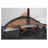 Two Fish Platters,Beautiful Colored Glass Trout &
