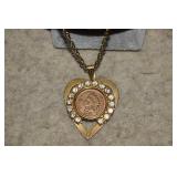 Costume Necklace w/ 1907 Indian Head Penny Pendant