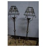 Two Tall Metal Candle Lamps 40' Tall