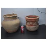 Two Stoneware Flower Pots
