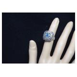 Sterling Topaz Ring  Size 4-3/4