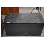 Large Wood Trunk With Embossed Vinyl Lid