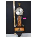 Ingraham Eagle Banjo Clock With Key