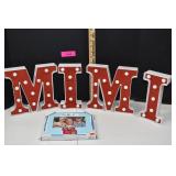 'MIMI' Light Up Letters And Picture Frame