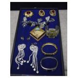 Vtg Lot of Bracelets, Earrings, Avon Lotion & More