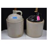 Two Vintage Glazed Stoneware Crock/Jugs