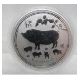 2019 Year of the Pig 1oz Silver $1 Coin