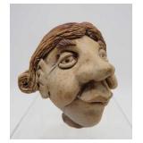 Fun Handmade Pottery Face Flute - 3' - NOTE