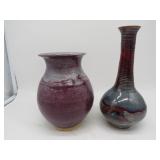 Two Beautiful Handmade Pottery Vases