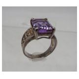 Sterling Amethyst Ring - Sz 7