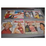 Eight Vintage Collectible Movie Life Magazines