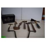 Lot Of Vintage Tools In Tin -Ball Peen Hammer,