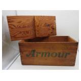 Vintage Wooden Armour Crate w/Lid 15x8x7
