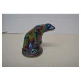 Vintage Summit Iridescent Blue  Glass Polar Bear