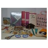 MISC Vintage Lot Sewing Set, Books, Buttons, &