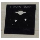 Sterling Diamond Stud Earrings