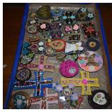 Tray Of Pendants & Brooches -Tray Not Included -