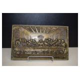 Vintage Brass 'Last Supper' Religious Wall Plaque