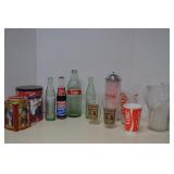 Vintage Coca Cola Lot, Straw Dispenser, Glasses &