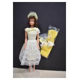 Vtg. Midge Barbie Wearing Pak Yellow Silk Sheath