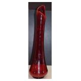 Stunning MCM Rudy Red Swung Vase 22.5' Tall -