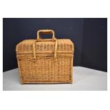 Rattan Picnic Basket and Contents