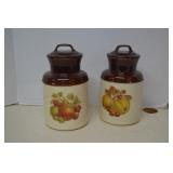 Vintage USA 253 Pottery Fruit Theme Canisters
