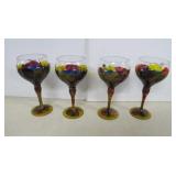 Four Monarch Monaco Crystal Balloon Wine Glasses