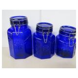 3-Piece Italy Canister Jar Set Tilt Wire Bale Lids