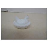 Vintage Westmorland Mini Milk Glass Hen On Nest