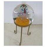 Butterfly Glass Ball on Stand
