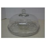 Vintage Anchor Hocking Clear Glass Cake Stand -