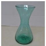Vintage Blenko Sea Green #5318 Crackle Glass Vase