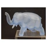 Tiara Indian Glass Elephant Lidded Dish In Satin
