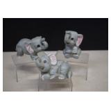 Three Small Vintage Homco Elephants