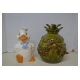 Lot Two Vintage Pottery Cookie Jars MORE