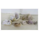 Six Small Geode and Crystal Clusters