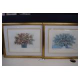 Two Framed Floarl Prints