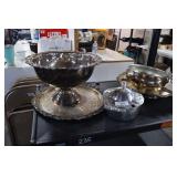 Silverplate Bowls, Platters & Aluminum Tureen