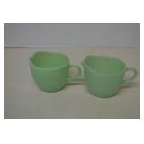 Vintage Fire King Jadeite Ribbed Creamers