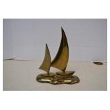 Vintage Brass Double Sail Boats