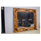 Cowboy Themed Room Wood Horse Painted Mirror