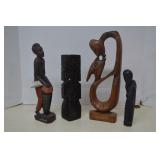 Vintage Wooden Hand Carved Statues Home Decor