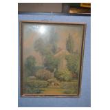 Vintage Framed Fred Adams Scenic Print