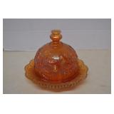 Vintage Imperial Merigold Carnival Glass Rose-