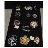 (13) Vintage Brooches-Avon, BSK & Unmarked