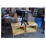 Two End Tables & Black End Table. All Need Work