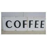 Large Newer Coffee Embossed Sign - 36.5x12'