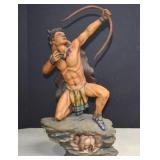 Native American Indian Warrior Resin Statue, Note*