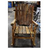 Leigh Country Log Chair Rocker In Rustic Charred